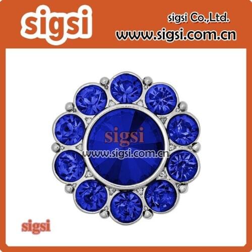 High quality blue crystal fashion acrylic rhinestone button for decoration