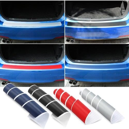 Carbon Fiber Car Rear Bumper Trunk Guard Protected Sticker for Skoda Octavia Kodiaq Fabia Rapid Superb a 5 a 7 2 Kamiq