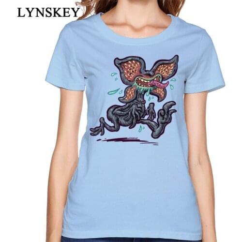 Demogorgon T-Shirt Women Fashion Slim Fit Brand Clothing Outfit Summer Fall 100% Organic Cotton Strange Things Image T Shirt