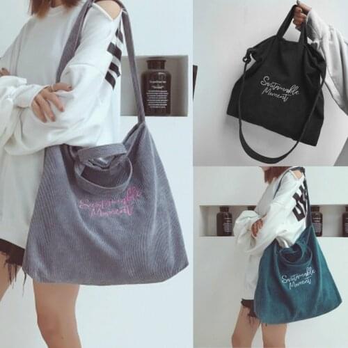 Women Corduroy Shoulder Bag Handbag Casual Tote Female Crossbody Bag Ladies Vintage Messenger Bags