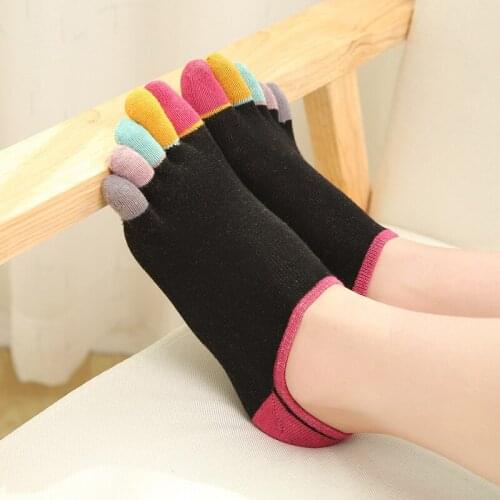 Women 5 Toe Socks Lady Womens Girls Five Fingers Trainer Toe Cotton Socks Colorful Pilates Massage Sock Femme WomenS Toe Socks