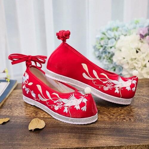 YourSeason Retro Ladies Cotton Fabric Costume Platform Shoes Embroidered Women Comfort Hanfu Flats Chinese Style Sneakers