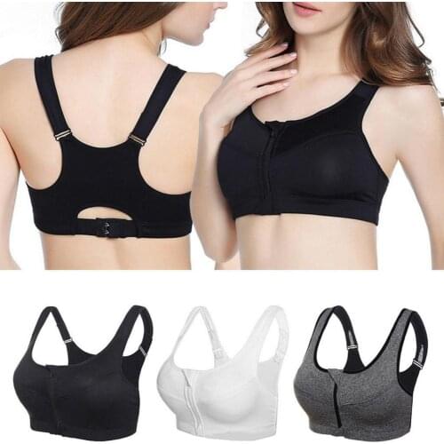 Women sports bras With Zip Elasticated Quick-dry Yoga Vest Fitness Push Up Training Jogging Girl Sport Underwears 2020 Hot Sale
