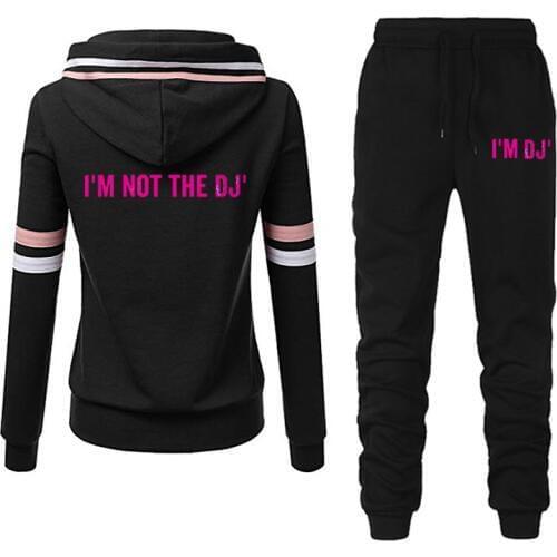 2020 Brand Woman Tracksuit 2 Piece Set Stripe Printed Hoodies Pant Clothing Set Warm Ladies Solid Tracksuit Top Sweatsuit Female