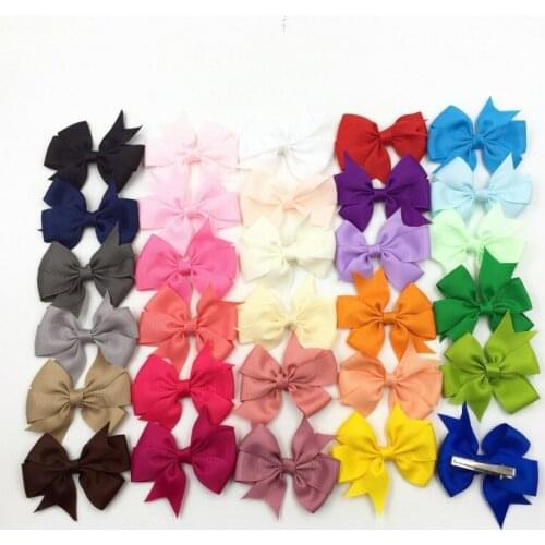 10 Pcs/Pack Multi Colors Bow Clips Girls Hairpin Solid Bows Boutique Headwear Hair Clip Kids Hair Accessories