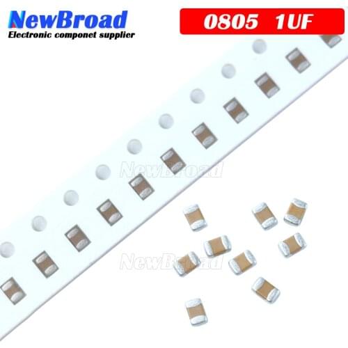 100pcs 1UF X5R Error 10% 16V 0805 105 SMD Thick Film Chip Multilayer Ceramic Capacitor