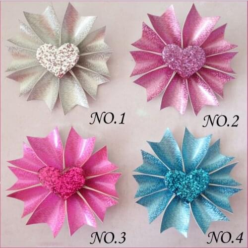 20 Girl Latest Fashion 3.5" Fairy Hair Bow Clip Heart Pentag Baby Spangle Flash