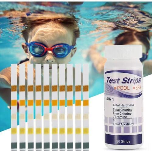 50pcs Multipurpose Chlorine PH Test Strips SPA Swimming Pool Water Tester Paper PAK55