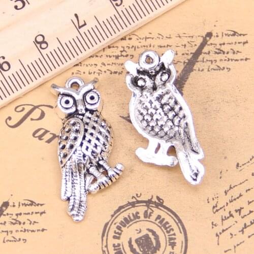 10pcs Charms owl standing branch 33x15mm Antique Pendants,Vintage Tibetan Silver Jewelry,DIY for bracelet necklace