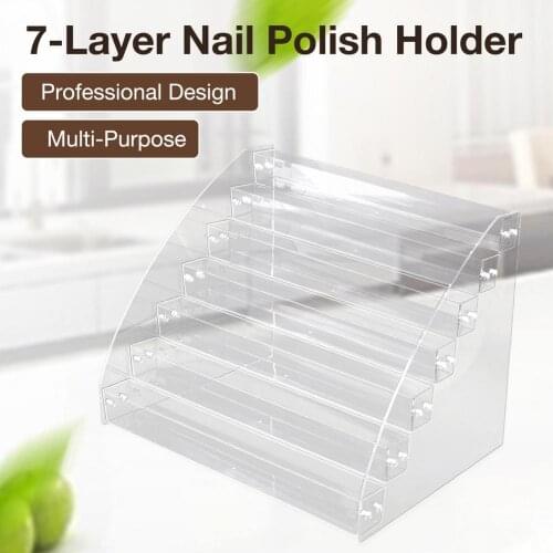 7 Layers Nail Polish Organizer Acrylic Nail Polish Holder Nails Accessories Tool Nail Art Rack Makeup Organizer