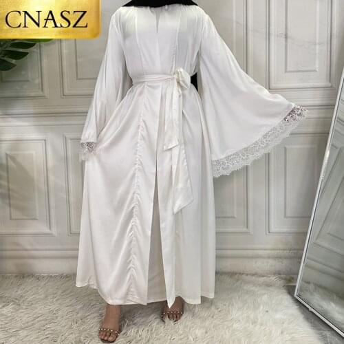 Abaya for Women Latest Fashion Lace Floral Abaya Dubai Middle East Clothing Islamic Robe Femme Hiver Islamic TurkeyWomen Kimono