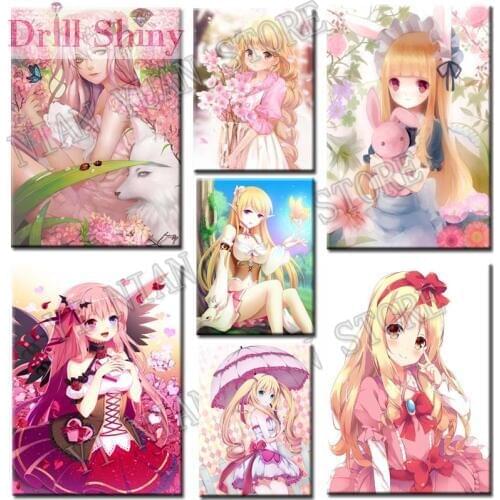 NEW 5D DIY Diamond Painting Crystal Diamond Mosaic Anime girl Cross Stitch full round Drill Home Decor Diamond Embroidery