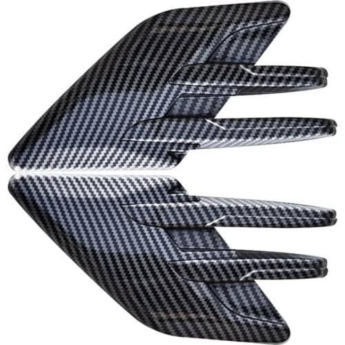 Car Side Fender Air Outlet Vent Cover Bonnet Decor Molding Part Car Styling Shark Gill Decoration Sticker Carbon Fiber Color