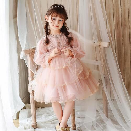 Elegant Kid Girls Christmas Dress Mesh Patchwork Teen Princess Tutu Dresses Party Wedding Children Dress Vestidos 2-6 Years