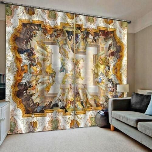 European 3D Curtains angel design Curtains For Living Room Bedroom angel curtains