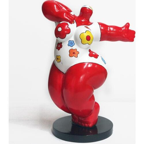 Fat Lady Figure Statue Art Sculpture Dancing Woman Figure Figurine Resin Art&Craft Home Decoration R1403