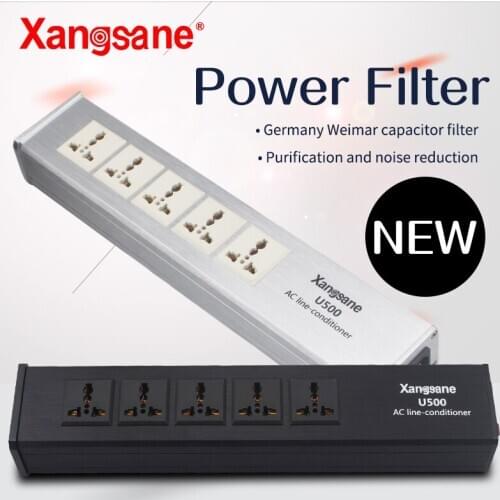 Xangsane hifi power filter black/silver power cable connection socket purification noise reduction Power outlet