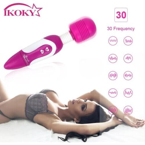 IKOKY 30 Modes Vibrator AV Stick Clit Stimulator Vaginal Massage Stimulation Sex Toys for Women Breast Massager Adult Products