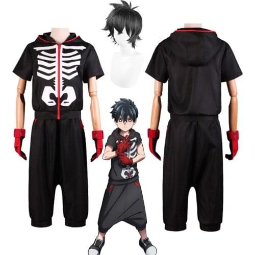 Kemono Jihen Kusaka Kabane Cosplay Costumes Anime Top Pants Gloves Uniform Sets Wig Synthetic Hair Halloween Carnival Party