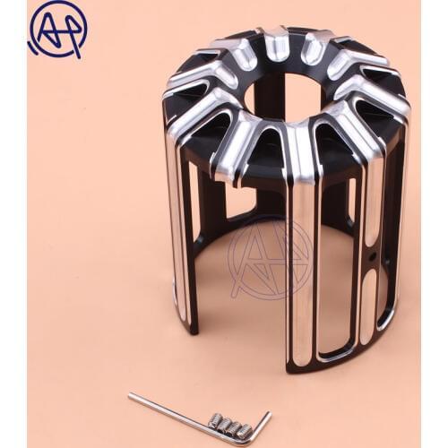 1pcs Motorcycle Oil Filter Cover Aluminum Styling With Black Machine Oil Grid For Harley Touring Softail Dyna CVO Fatboy