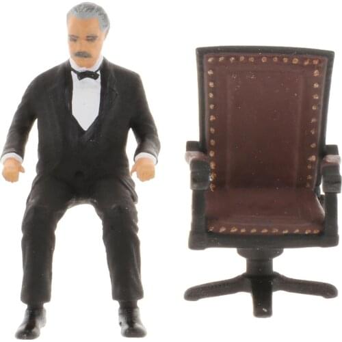 1/64 People Figure / Chair Model Doll Miniature Sculpture Mini Layout Scene Scenery Decoration