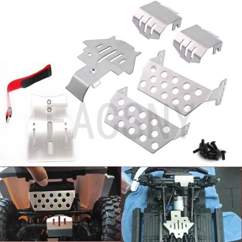 Six-in-One TRX4 Stainless Steel Chassis Armor Set Axle Protector Plate for 1/10 RC Crawler Traxxas TRX-4 Metal Upgrade Parts
