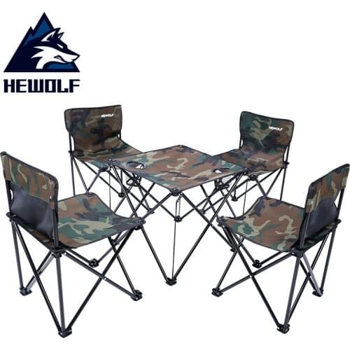 Outdoor Folding Tables And Chairs 5-piece Set Portable Ultralight Beach Picnic Combination Field Road Car Camping