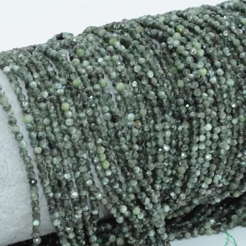 Natural Seraphnite Faceted Round Beads 2.3mm