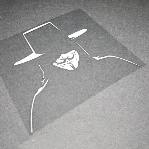 NO.S397 V Mask Vendetta Modified Car Rear Windshield Waterproof Stickers and Decals Car Door Sticker