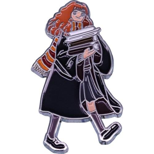 New Fashion Hermi Pins Magic School Girls Brooch значки Shirt Bag Lapel Badge Enamel Pin for Gift