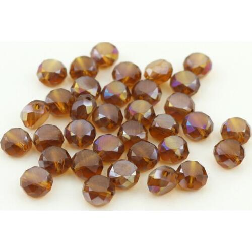 Wholesale 700pcs/pcs 8mm Faceted Crystal Rondelle Beads Coffee AB Loose Glass Beads For Jewelry Making Craft Bracelet DIY Beads