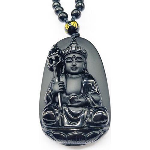 SHIYM Monk Tang Necklace Pendant Journey to the West Pendant Monk XuanzanGem Jewelry Mens Pendant With Chain Black Jade Jewelry