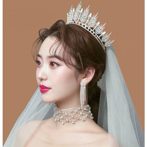 Wedding Crown Bridal Headpiece Gold Silver Color Rhinestone Crystal Diadem Queen Crown Princess Tiaras Wedding Hair Jewelry
