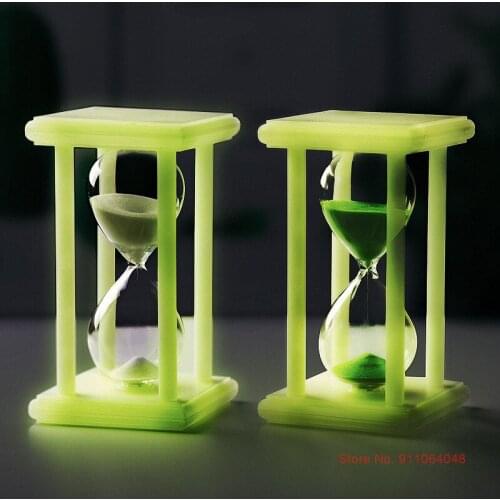 Funny Kids Room Desktop Decor Green Sandglass Luminous Frame Glass Hourglass 30 Minutes Time Timer Colorful Half Hour Sand Clock