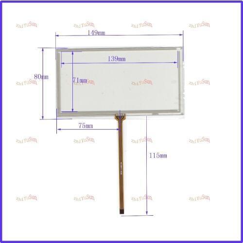 ZhiYuSun 3PCS/LOT 149*80 NEW 6 inch 149mm*80mm 4 wire Universal LCD Touch Screen Panel Digitizer CAR GPS