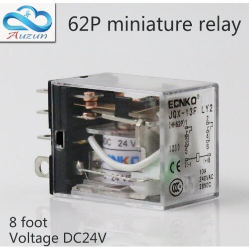 10 pieces hh62P small current relay intermediate relay DC24 8 a foot 10 a2 2 closure ECNKO