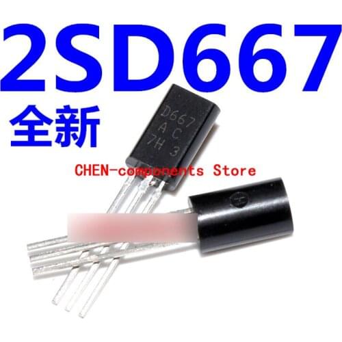 100pcs D667 2SD667 straight Insert triode TO-92L Brand new