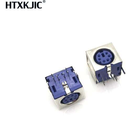 20PCS/Lot PS2 Purple Plug/Jack/Socket Connector 6P 6Pin for keyboard/mouse