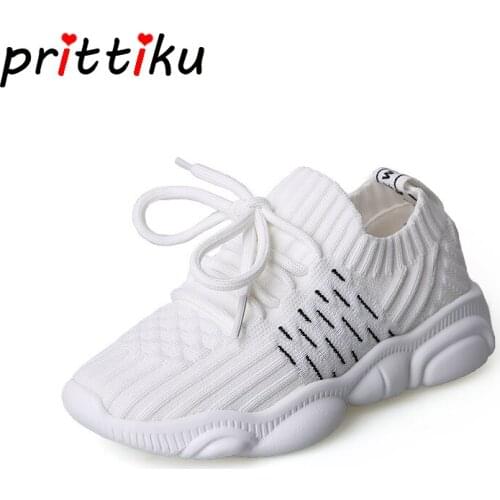 2020 Boys Girls Mesh Lace-Up Knitting Sneakers Toddler/Little/Big Kid Casual Trendy Slip-On Trainers Children School Brand Shoes