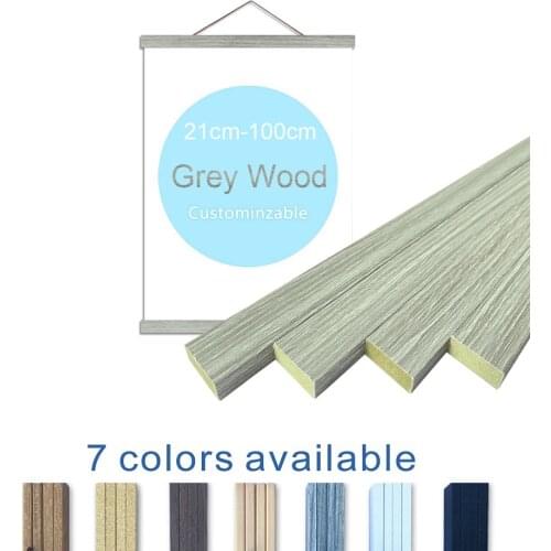 21-80cm 7 Colors Gold Wood Magnetic Poster Hanger Scroll Wall Art Frames Wooden Painting Frame Solid Hanging Photo Picture Frame