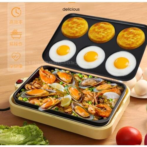 220V/800W Egg Frying Machine Automatic Household Egg Frying Hamburger Non Stick Baking Tray Multifunctional Breakfast Machine