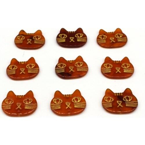 5pcs Kawaii Resin Cat Earring Charms Flatback Cabochon Bead DIY Craft Bracelet Connectors Phone Scrapbook Decor Jewelry Make