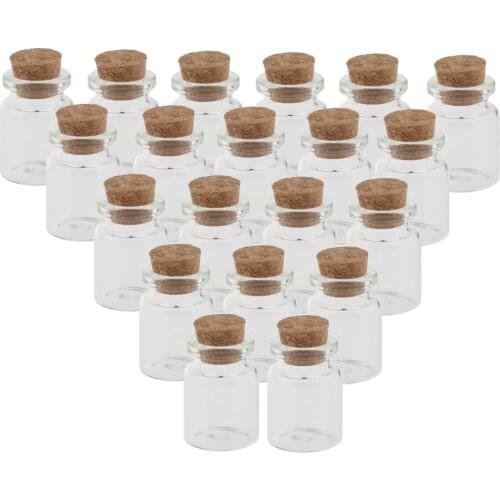 5ML Glass Jars Bottles Message Wishing Vials with Cork Stoppers - Arts & Crafts