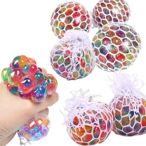 6 * 6CM Grape Pinch Music Decompression Vent Hand Pinch Ball Toy Fun Decompression Squeeze Toy Beads Grape Ball Beads Gift