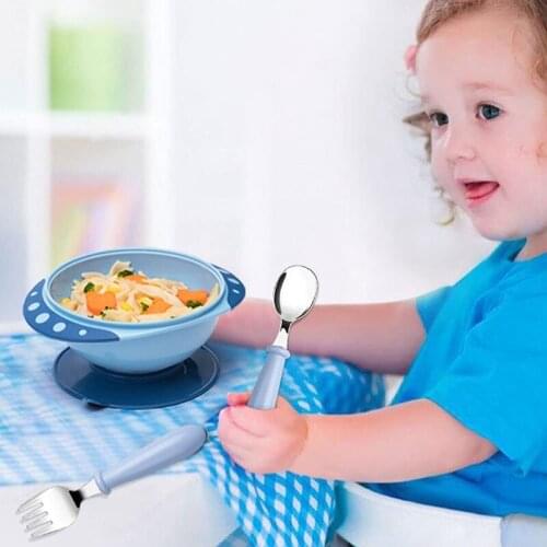 6 Pieces Kids Toddler Utensils Stainless Steel Fork And Spoon Safe Childrens Flatware Set Round Handle For Baby