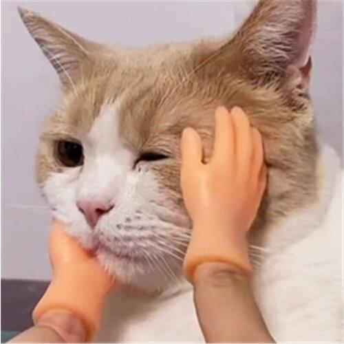 6 Type Adult Kid Novelty Toys Funny Finger Fidget Small Luminous Hand Palm Tease Cat Pet Gags Joke Party Halloween Cosplay Props