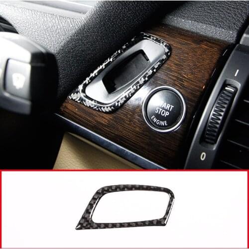 Carbon Fiber Car Key Hole Frame Stickers For BMW X5 E70 X6 E71 2008-2013 Left Hand Drive Accessories