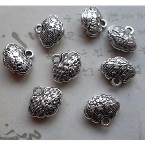 30pcs/lot Craft Chinese Lucky Longevity Lock Design Charm Beads 10x12mm Alloy Tibetan Silver Pendant Necklace For Birthday Gift