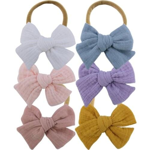 Baby Headband Bow Headbands For Girl Gauze Head Band Thin Nylon Hairband Newborn Kids Toddler Hair Accessories Spring Summer
