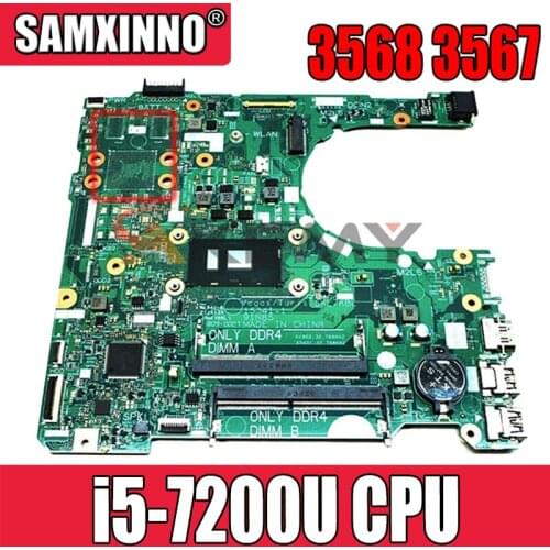 FOR DELL 3568 3567 Laptop motherboard With SR2ZU i5-7200 CPU DDR4 15341-1 91N85 CN-0DKK57 0DKK57 DKK57 MainBoard 100% Tested
